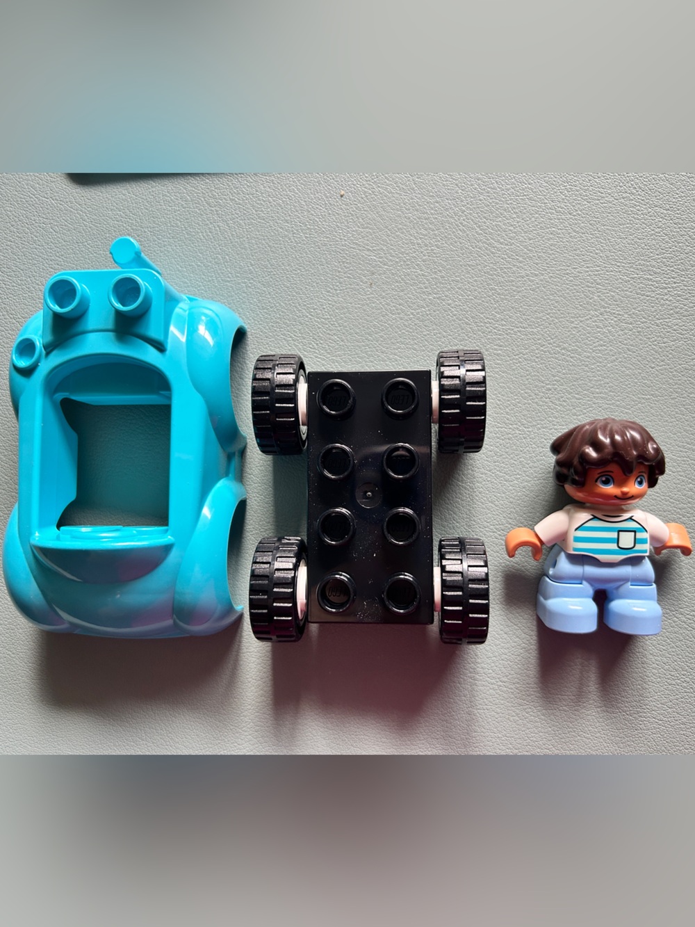 Lego Duplo Azure Blue Car and Boy Figure